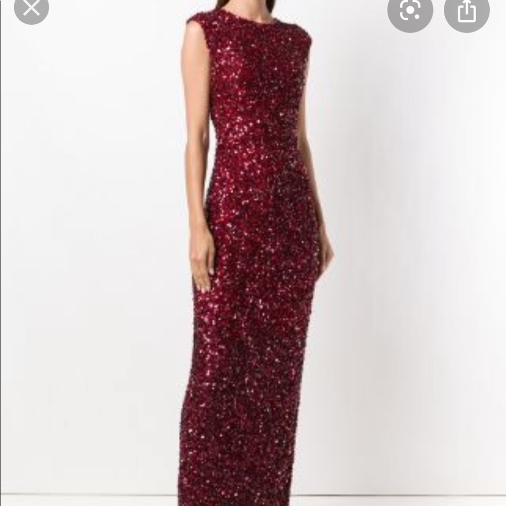 Alice and Olivia red sequin fitted gown. BNWT.